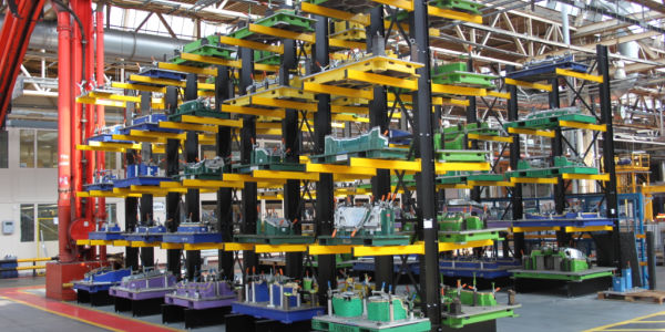 jigs on cantilever racking system