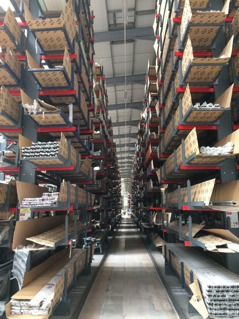 Cantilever Racks in a warehouse