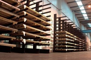 cantilever racking with timber pallets