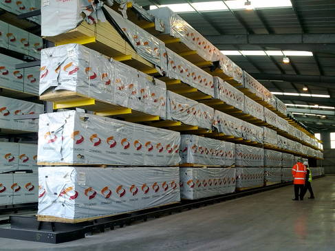 timber packs on a cantilever racking