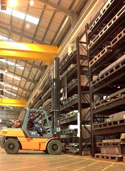 tool-storage-racks forklift truck loading heavy duty racks with tools