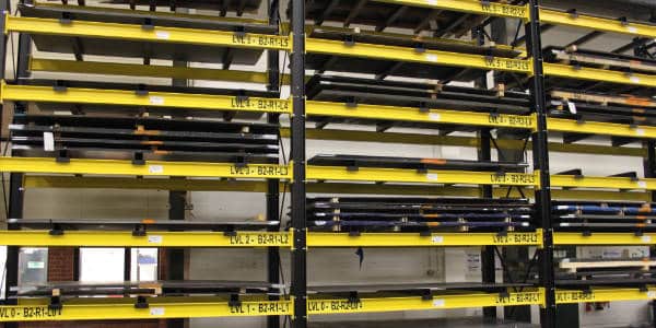 Sheet metal storage racks button
